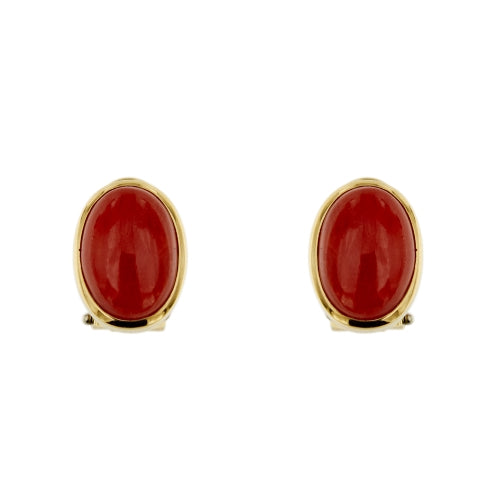 Boucles d'oreilles Boucles d’oreilles puces - Corail en or jaune 18 kt 58 Facettes 37575O