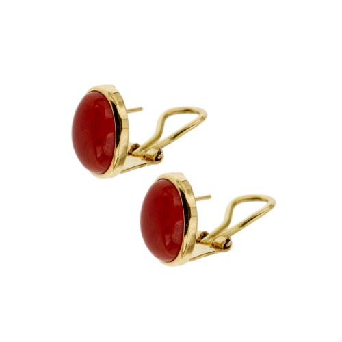 Boucles d'oreilles Boucles d’oreilles puces - Corail en or jaune 18 kt 58 Facettes 37575O