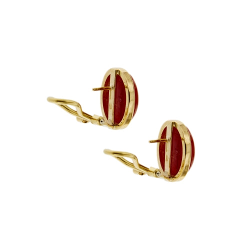 Boucles d'oreilles Boucles d’oreilles puces - Corail en or jaune 18 kt 58 Facettes 37575O