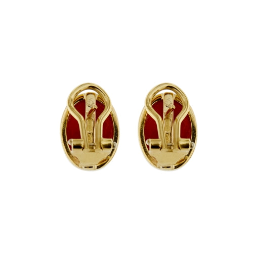 Boucles d'oreilles Boucles d’oreilles puces - Corail en or jaune 18 kt 58 Facettes 37575O