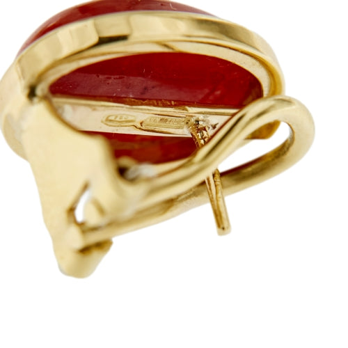 Boucles d'oreilles Boucles d’oreilles puces - Corail en or jaune 18 kt 58 Facettes 37575O