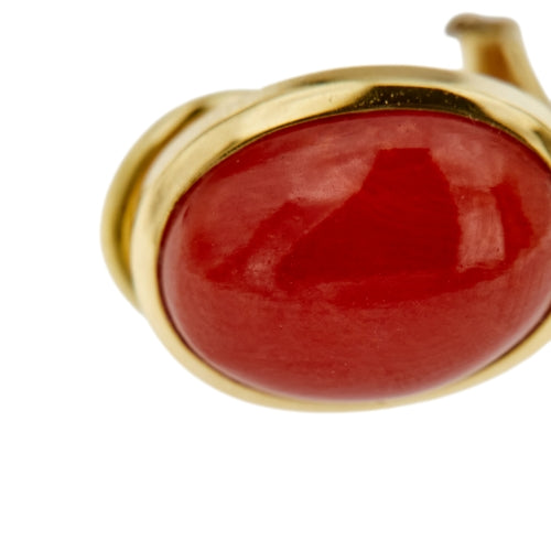 Boucles d'oreilles Boucles d’oreilles puces - Corail en or jaune 18 kt 58 Facettes 37575O
