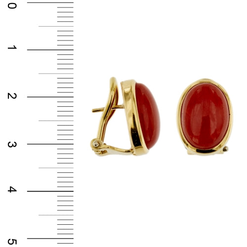 Boucles d'oreilles Boucles d’oreilles puces - Corail en or jaune 18 kt 58 Facettes 37575O