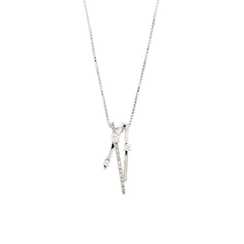 Collier Alfieri & St. John - Collier en or blanc 18 ct avec diamants 58 Facettes 38968