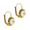 Boucles d'oreilles Boucles d’oreilles fleur à dormeuses en or jaune 18 ct avec perles 58 Facettes 38383