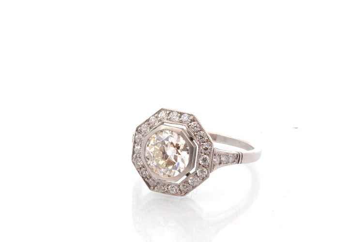 Bague 53 Bague diamant 1,16 ct K/VS2 en or 18k et platine 58 Facettes 27498-27838