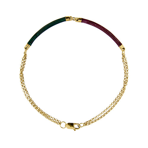 Bracelet Bracelet à segments émaillés en or jaune 18 ct 58 Facettes 39832