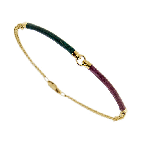 Bracelet Bracelet à segments émaillés en or jaune 18 ct 58 Facettes 39832