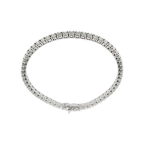 Bracelet Bracelet tennis en or blanc 18 ct et diamants 5,10 ct 58 Facettes 33555
