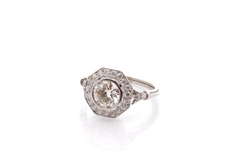 Bague 53 Bague Art déco en platine et diamants 58 Facettes 27839-27337