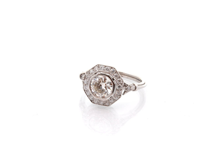 Bague 53 Bague Art déco en platine et diamants 58 Facettes 27839-27337