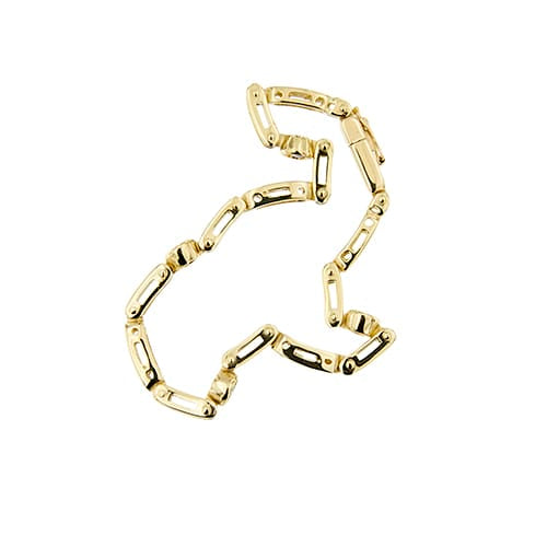 Bracelet Bracelet à segments en or jaune 18 ct avec saphirs et diamants 58 Facettes 35277
