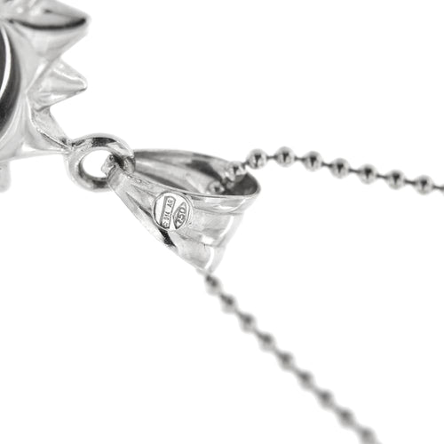 Collier Unoaerre - Collier à billes avec pendentif soleil et lune en or blanc 18 ct 58 Facettes 32074