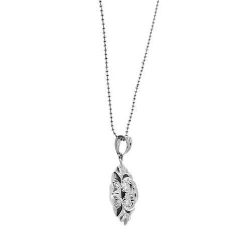 Collier Unoaerre - Collier à billes avec pendentif soleil et lune en or blanc 18 ct 58 Facettes 32074