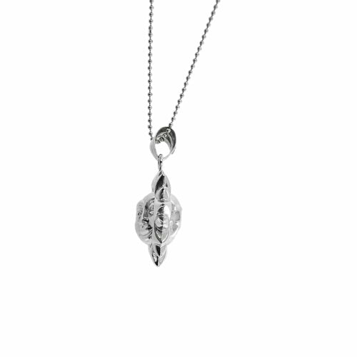 Collier Unoaerre - Collier à billes avec pendentif soleil et lune en or blanc 18 ct 58 Facettes 32074