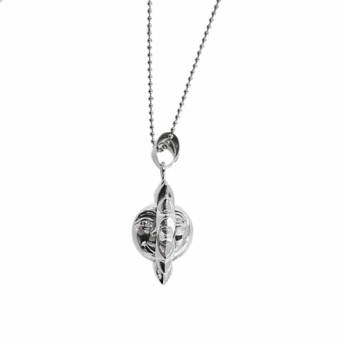 Collier Unoaerre - Collier à billes avec pendentif soleil et lune en or blanc 18 ct 58 Facettes 32074