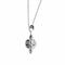 Collier Unoaerre - Collier à billes avec pendentif soleil et lune en or blanc 18 ct 58 Facettes 32074
