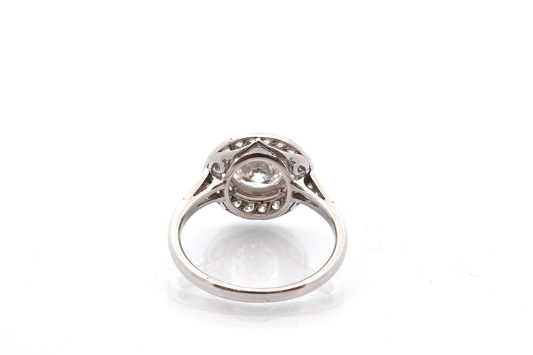 Bague 54 Bague diamant 1,20 ct F/SI1 en platine 58 Facettes 27856-27535