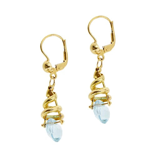 Boucles d'oreilles Boucles d’oreilles pendantes en or jaune 18 ct avec topazes 58 Facettes 36558
