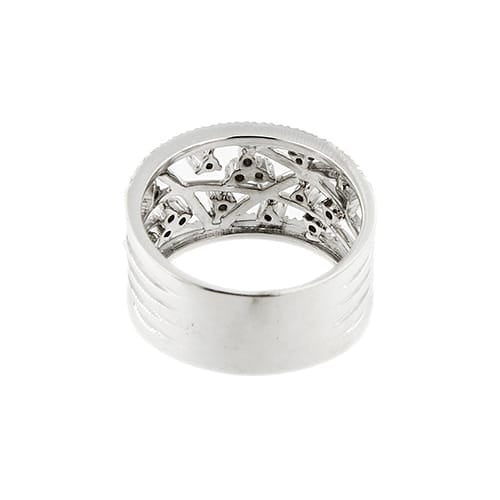 Bague 63 Bague jonc ajourée en or blanc 18 ct et diamants 58 Facettes 24534