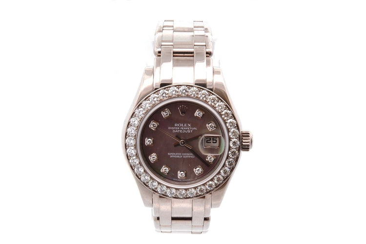 Montre Rolex Pearlmaster - Montre en or 18k sertie de diamants 58 Facettes 27802dv