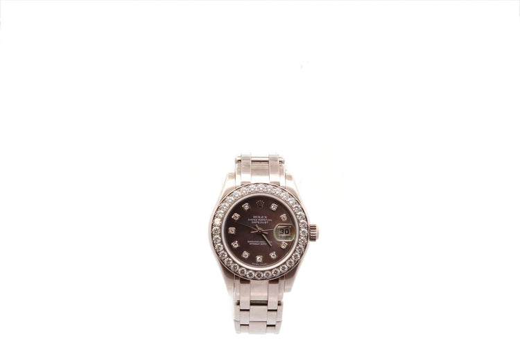 Montre Rolex Pearlmaster - Montre en or 18k sertie de diamants 58 Facettes 27802dv