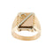 Bague Bague homme porte-bonheur à écusson en or rose et or blanc 18 ct 58 Facettes 34590