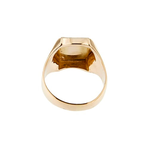 Bague Bague homme porte-bonheur à écusson en or rose et or blanc 18 ct 58 Facettes 34590