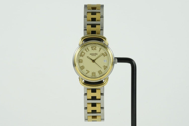 Montre Hermès Pullman - Montre en acier bicolore 58 Facettes TOT-01928