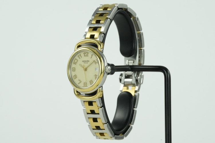 Montre Hermès Pullman - Montre en acier bicolore 58 Facettes TOT-01928