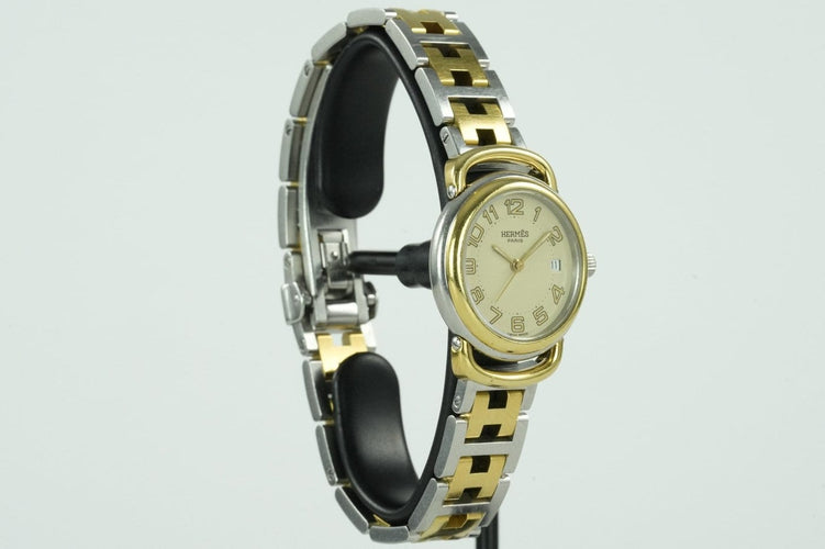 Montre Hermès Pullman - Montre en acier bicolore 58 Facettes TOT-01928