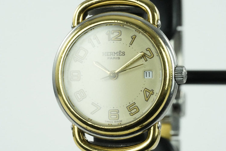 Montre Hermès Pullman - Montre en acier bicolore 58 Facettes TOT-01928