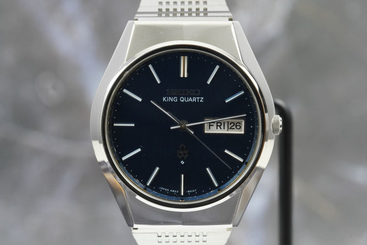 Seiko King Quartz - Montre en acier cadran bleu 58 Facettes TOT-11197
