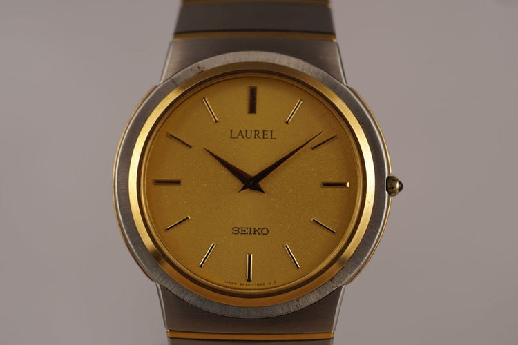 Montre Seiko Laurel - Montre unisexe acier et lunette or jaune 58 Facettes TOT-10679