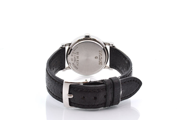 Montre Bvlgari - Montre en acier, bracelet en cuir 58 Facettes 27876