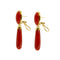 Boucles d'oreilles Boucles d’oreilles en or jaune 18 ct avec corail rouge 58 Facettes 39773