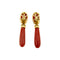 Boucles d'oreilles Boucles d’oreilles en or jaune 18 ct avec corail rouge 58 Facettes 39773