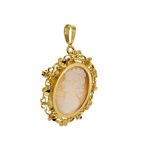 Pendentif Pendentif-broche camée ovale en or jaune 18 ct 58 Facettes 34668