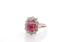 Bague 54.5 Bague rubis birman non chauffé 4,58 ct en or 18k et diamants 58 Facettes 27808