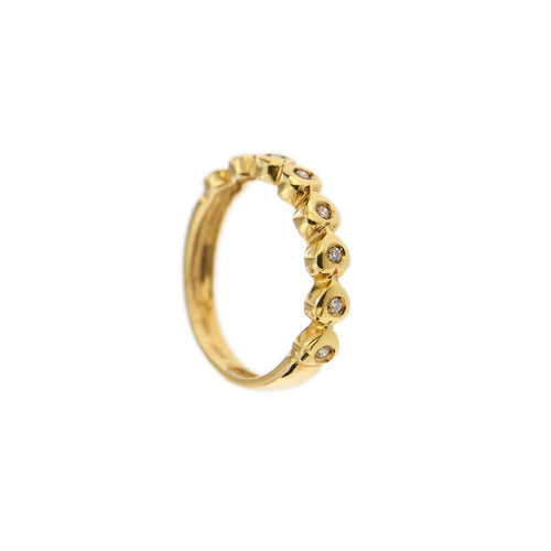 Bague 54 Bague rivière en or jaune 18 ct avec diamants 0,16 ct 58 Facettes 23130