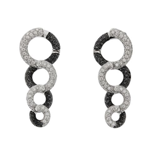 Boucles d'oreilles Boucles d’oreilles pendantes en or blanc 18 kt avec diamants 58 Facettes 25641
