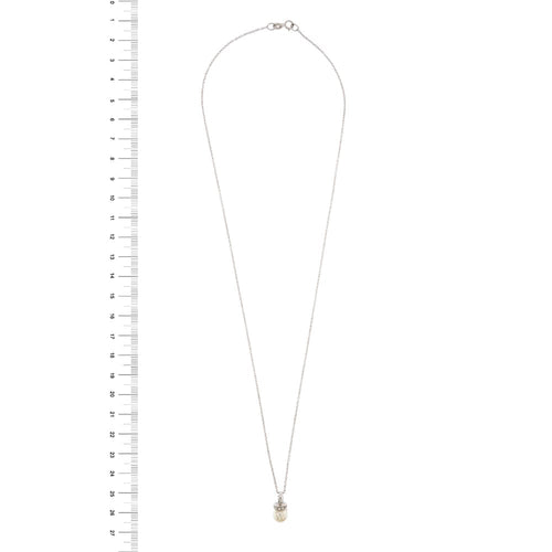Collier Collier - Pendentif tétine en or blanc 18 ct, perle et diamants 58 Facettes 22953