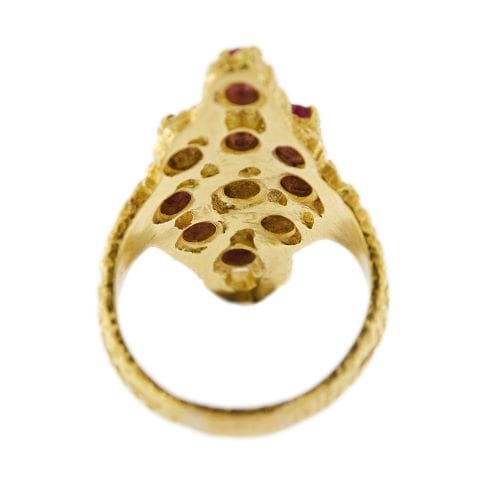 Bague 57 Sforza - Bague en or jaune 18 ct avec rubis et diamants 58 Facettes 27366