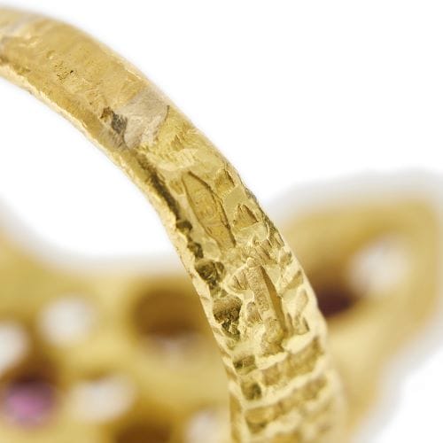 Bague 57 Sforza - Bague en or jaune 18 ct avec rubis et diamants 58 Facettes 27366