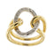 Bague Bague double anneau en or jaune et or blanc 18 ct avec diamants 58 Facettes 26410