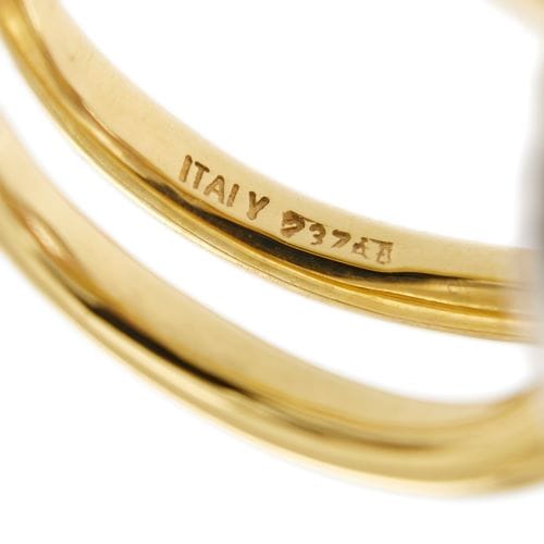 Bague Bague double anneau en or jaune et or blanc 18 ct avec diamants 58 Facettes 26410
