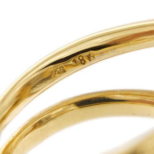 Bague Bague double anneau en or jaune et or blanc 18 ct avec diamants 58 Facettes 26410