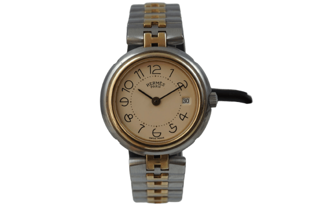 Hermès Profile - Montre quartz en acier bicolore 58 Facettes TOT-11211