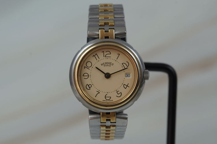Hermès Profile - Montre quartz en acier bicolore 58 Facettes TOT-11211