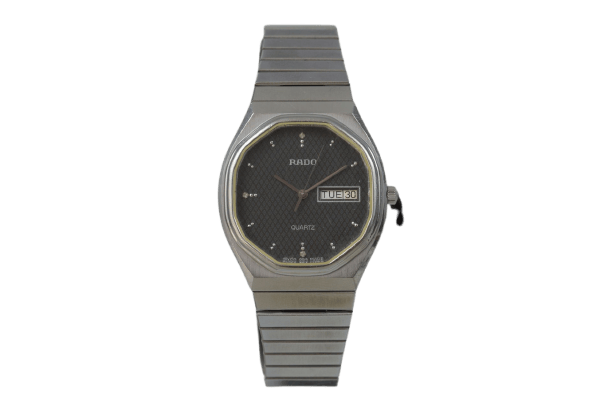 Rado Quartz - Montre Day Date en acier 58 Facettes TOT-11208